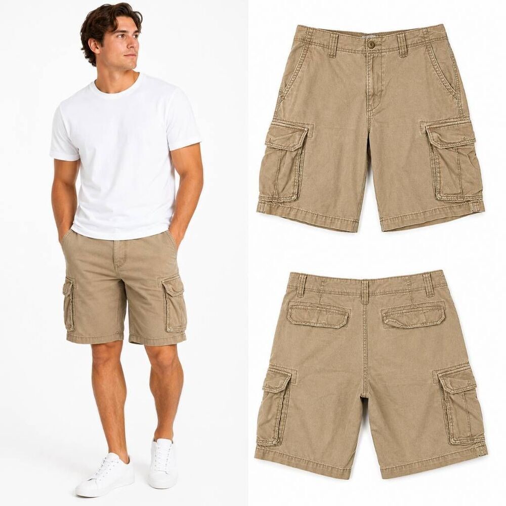 Old Navy Broken-In Cargo Shorts Khaki Men's 32 Classic